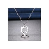 Nida Jewelry 925 Ayar Gümüş Hello Kitty Kalp Kolye