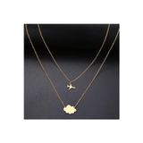 Nida Jewelry 925 Ayar Gümüş Ikili Bulut Uçak Kolye