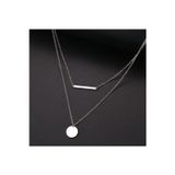 Nida Jewelry 925 Ayar Gümüş Ikili Plaka Disk Kolye