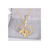 Nida Jewelry 925 Ayar Gümüş Kalp Anne Bebek Kolye