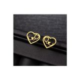Nida Jewelry 925 Ayar Gümüş Kalp Stetoskop Küpe