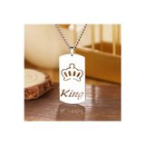 Nida Jewelry 925 Ayar Gümüş King Plaka Kolye