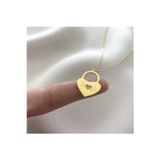 Nida Jewelry 925 Ayar Gümüş Özel Tasarım Kalp Kilit Kolye