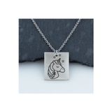 Nida Jewelry 925 Ayar Gümüş Plaka Unicorn Kolye