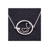 Nida Jewelry 925 Ayar Gümüş Stetoskop Kalp Kolye