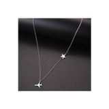 Nida Jewelry 925 Ayar Gümüş Uçak Yıldız Kolye