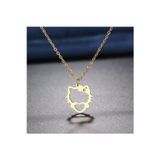 Nida Jewelry Kadın 925 Ayar Gümüş Hello Kitty Kalp Kolye