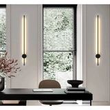 Nidage 2'li Modern Dekoratif LED Duvar Aplik 70 cm Siyah 3000K (Pilli Değildir) - 3000K - Gün Işığı