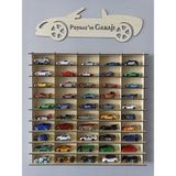 Nidage Oyuncak Araba Rafı 50'li Ahşap Malzeme ile 1/64 Hotwheels ve Matchbox Arabaları İçin Uygun - Ahşap Desenli