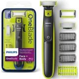 Nidage Philips QP2620 One Blade Hibrid Traş Makinesi Qp , Çift Taraflı Bıçak , Tüm Vücut , Yeşil Şarjlı