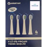 Nidage PSC42 (POLOSMART UYUMLU) 4 Lü Dişfırçası Yedek Başlık - 4 LÜ Kutu - Beyaz