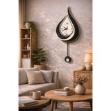 NIDAGE Retro DMR Damla Model Sarkaçlı Saat,Ahşap Duvar Saati, Duvar Saati, Ahşap Saat, Wooden Wall Clock A