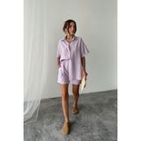 Nidam Butik Gömlek - Şort Takım - Lila - S