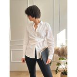 Nidi Store Beyaz Kruvaze Bağcık Detaylı Poplin Gömlek - 36 - 0002 - Beyaz