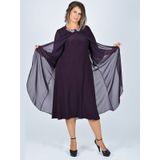Nidya Moda 4037M Mürdüm Kadın Elbise