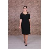Nidya Moda 4155S Siyah Omuz Şeritli Abiye Elbise