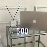 Nie LED Ayna Masa Saati Dijital Alarm Uyku Modu Ekran Zamanı Masaü - Siyah