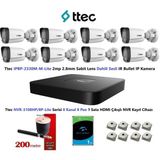 Nif Bilişiim Ttec 2mp Mikrofonlu 8 Kameralı 1tb Disk Tak Çalıştır Hazır Ip Kamera Seti