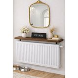 Nifi Art Nifiart Oval Kesim Petek Üstü Uçan Raf Dresuar Kalorifer Peteği Rafı Kitaplık 120 x 18 cm Atlantik Çam