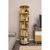 nifiart 360° Mdflam 5 RAFLI Dekoratif Döner Kitaplık - ATLANTİK ÇAM- 166x45 Dekoratif düzenleyici ve Organizer Ayarlanabilir