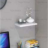 nifiart Duvar Rafı Parlak Beyaz Uçan Raf Mdf Gizli Bağlantılı (30 X 20 Cm) 18mm Kalınlıkda