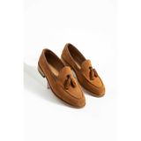 NİGHT Collection Corcik Hakiki Deri Erkek Loafer Ayakkabı – Klasik Püsküllü Açık Taba Günlük & Şık Model