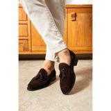 NİGHT Collection Corcik Hakiki Deri Erkek Loafer Ayakkabı – Klasik Püsküllü Koyu Kahve Günlük & Şık Model