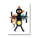 Night in the Woods: Taçlı Tek Göz Figürü - Oyuncu Odası Metal Tablo - Mıknatıslı Montaj