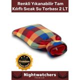 Night Watchers Deluxe Büyük Boy Kauçuk Yıkanabilir Polar Kılıflı Termofor Kötü Hava Sıcak Su Torbası 2 Lt - Tek Ebat