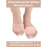 Night Watchers Kemik Büyümesi Karşıtı Şekil Bozukluğu Önleyici Ayak 5 Parmak Ayıran Silikon Bunyon Ayırıcı 3'lü Set