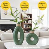 Nigi Store Dekoratif İskandinav Bohem Tarzı İkili Vazo Seti - 1 Büyük 30Cm - 1 Küçük 20 Cm Vazo