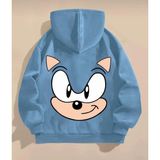 Nigrum Pardus Nıgrum Pardus Kapüşonlu 2 Iplik Şardonlu Sırt Baskılı Erkek Çocuk Sweatshirt - Bebe Mavi - 5 Yaş
