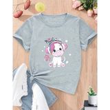 Nigrum Pardus Nıgrum Pardus Whıte Horse Musıc Baskılı Bisiklet Yaka Kız Çocuk T-Shirt - Gri - 10 Yaş
