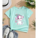 Nigrum Pardus Nıgrum Pardus Whıte Horse Musıc Baskılı Bisiklet Yaka Kız Çocuk T-Shirt - Yeşil - 10 Yaş