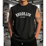 Nigrum Pardus Nıgrum Pardus Yeni Sezon Brooklyn Baskılı %100 Pamuk Kolsuz Büyük Beden Erkek T-Shirt - Siyah - 3XL