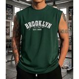 Nigrum Pardus Nıgrum Pardus Yeni Sezon Brooklyn Baskılı %100 Pamuk Kolsuz Büyük Beden Erkek T-Shirt - Yeşil - 2XS
