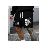 NIGRUM PARDUS WHITE SKULL BASKILI ÇİFT CEP 2 İPLİK YAZLIK BÜYÜK BEDEN ERKEK BERMUDA ŞORT