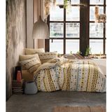 Niğtex Tek Kişilik Nevresim Takımı Lastiksiz Çarşaf %80 Pamuk - 160 x 220 cm - Sarı - Beyaz