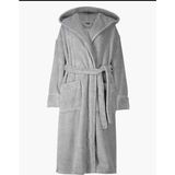 Nihal Ev Tekstil Kapşonlu Bornoz - Gri - 4XL