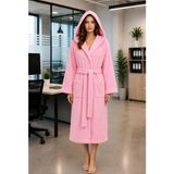 Nihal Ev Tekstil Ultra Büyük Beden Bornoz - Pembe - Krem - 7XL