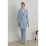 Nihan Kruvaze Blazer Ceket - Açık Mavi