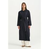 Nihan Kumaş Mixli Kuşaklı Rayon Kap - İndigo