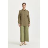 Nihan Modal Vintage Gömlek Yaka Basic Tunik Haki