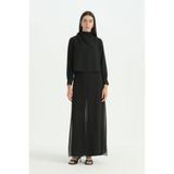 Nihan Şifon Katlı Bol Pantolon - Siyah