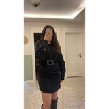 Nihanello Butik Çizgili Gömlek Elbise - Siyah