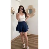 Nihanello Butik Modal Kumaş Içi Şortlu Etek - 01L-Lacivert - 36
