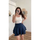 Nihanello Butik Modal Kumaş Içi Şortlu Etek - 01L-Lacivert - 40