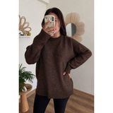 Nihanello Butik Yumoş Oversize Kazak - Acı Kahve - Standart