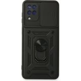 Nihcase Samsung Uyumlu Galaxy M32 Kılıf Magnetik Standlı Kamera Korumalı Slide Sürgülü Cover Kapak
