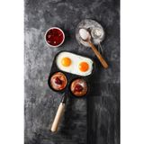Nišhev Premium 3 Bölmeli Döküm Pankek & Omlet Tava – 19x19 cm